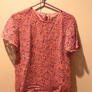 Excellent quality lace blouse with cap sleeve